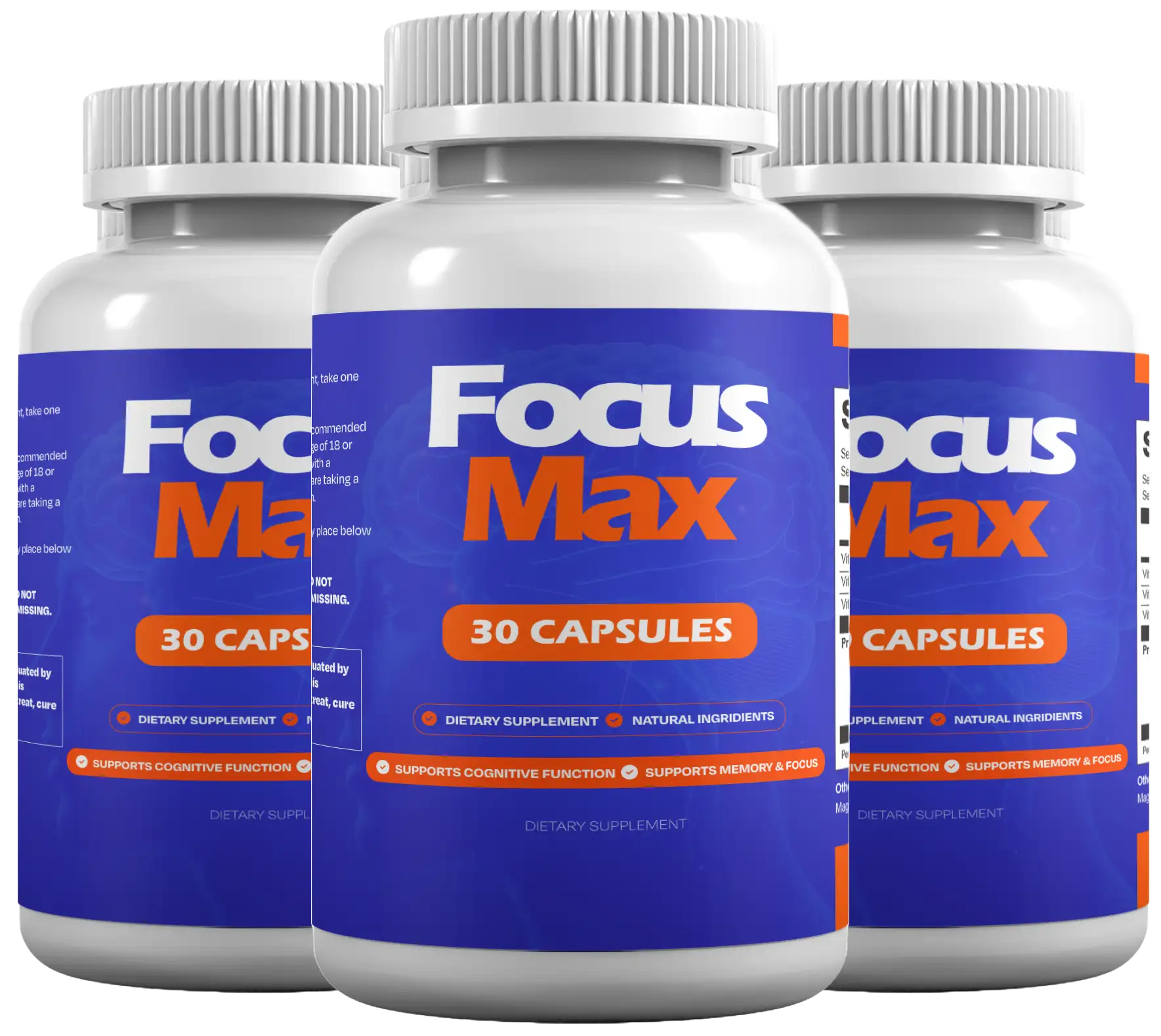 FocusMax cognitive support supplement bottles